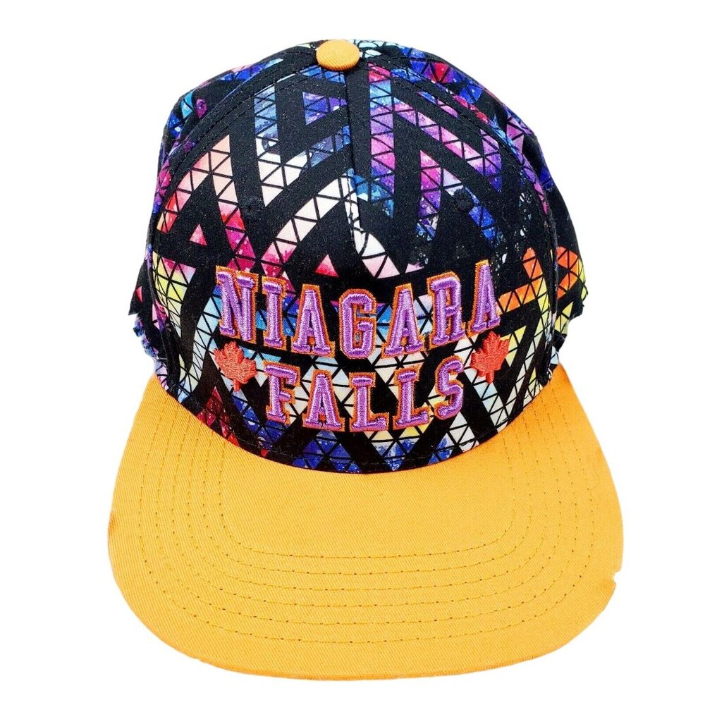 Niagara Falls Cap 3D Spell Out Geometric Rainbow Snapback Hat NWOT